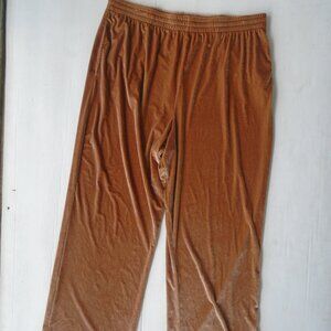 Pink Victoria Secrets Velor Shiny Wide Leg Track Pants Women's Size XXL Brown